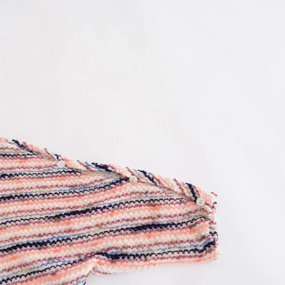 Anthropologie 9-His Stcl Orange Navy Knit Postmark Spacedye Threaded Sweater XS - Picture 5 of 11